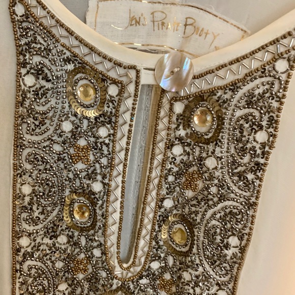 Jen’s Pirate Booty Cream Bohemian Kaftan Coverup Dress (O/S) - Picture 4 of 8